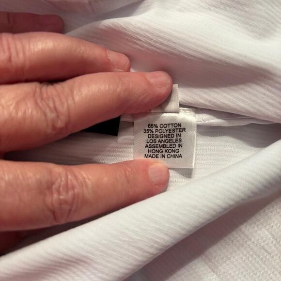 P Taylor White Long Sleeve Snap up Tunic Women's Size M Pockets Oversized - Picture 7 of 14